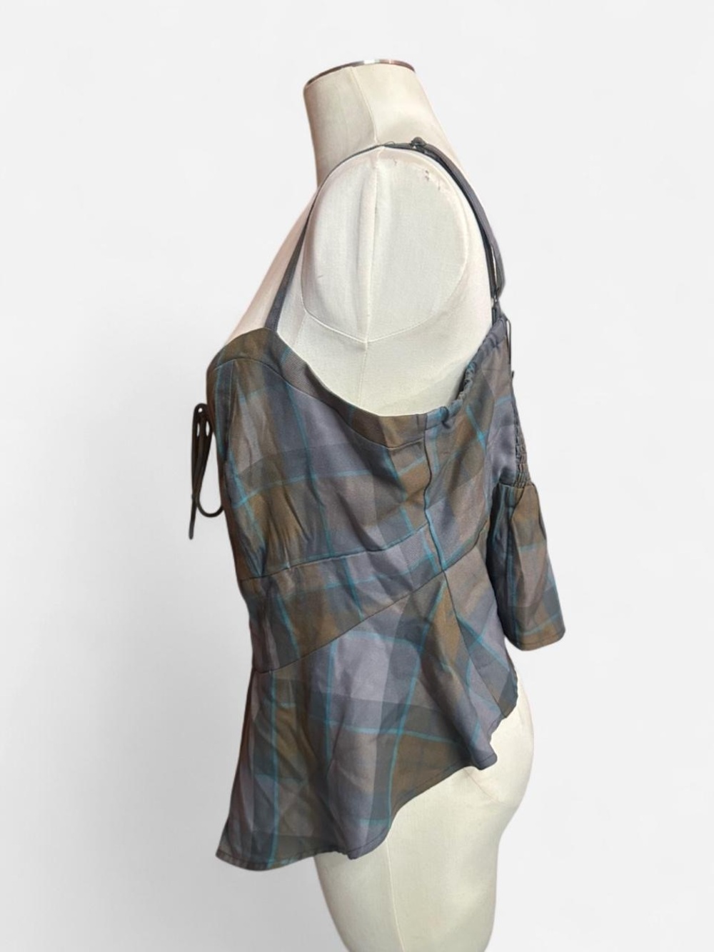 Outlander x Torrid Plaid Accessory with Celtic Corset Detail in Olive & Gray - Picture 4 of 6